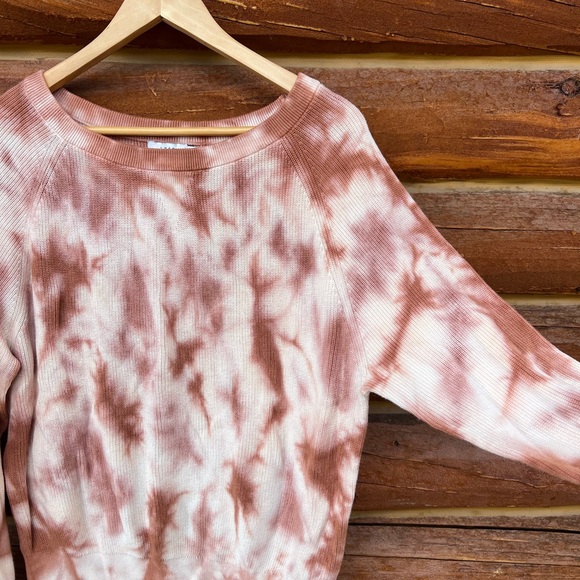 LUSH burnt orange and cream tie dye sweater M - Picture 2 of 4
